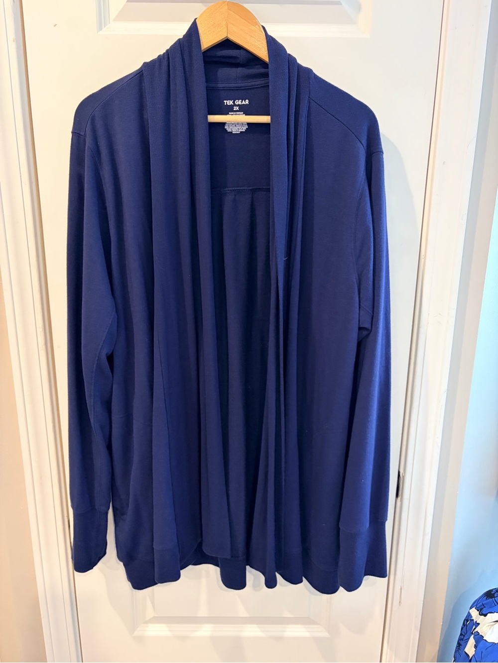tek gear Women’s Blue Open-Front Cardigan